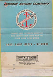 Matchbook Cover - Anchor Serum Co Saint Joseph MO livestock WEAR 40 Strike