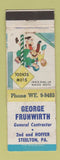 Matchbook Cover - George Fruhwirth Contractor Steelton PA WEAR