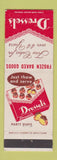 Matchbook Cover - Dressel's Frozen Baked goods deserts  cakes