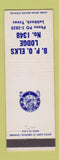 Matchbook Cover - Elks Lodge Lubbock TX