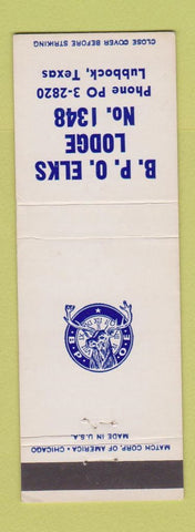 Matchbook Cover - Elks Lodge Lubbock TX