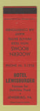 Matchbook Cover - Hotel Lewisburger Lewisburg PA