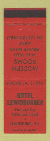 Matchbook Cover - Hotel Lewisburger Lewisburg PA