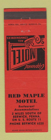 Matchbook Cover - Red Maple Motel Berwick PA