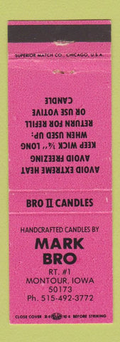 Matchbook Cover - Mark Bro Candles Montour IA PINK