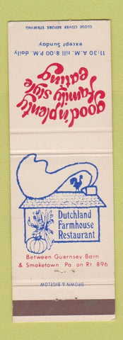 Matchbook Cover - Dutchland Farmhouse Restaurant Smoketown PA WEAR