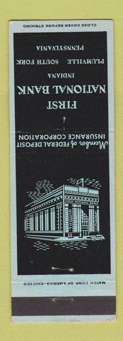 Matchbook Cover - First National Bank Indiana Plumville South Fork PA