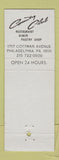 Matchbook Cover - Country Club Restaurant Philadelphia PA