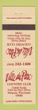 Matchbook Cover - Ville du Pare Country Club Mequon WI