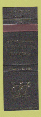 Matchbook Cover - Westmoor Country Club Brookfield WI