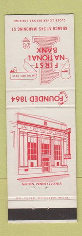 Matchbook Cover - First National Bank Milton PA