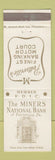 Matchbook Cover - Miners National Bank Pottsville PA