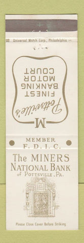 Matchbook Cover - Miners National Bank Pottsville PA