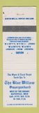 Matchbook Cover - Blue Willow Smorgasbord Hayesville OH WEAR