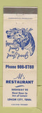 Matchbook Cover - Al's Restaurant Lenoir City TN