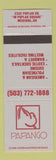 Matchbook Cover - Papango Restaurant Medford OR