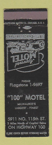 Matchbook Cover - 100 Motel Milwaukee WI