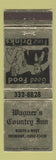 Matchbook Cover - Wagner's Country Inn Fremont OH WEAR