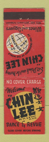 Matchbook Cover - Chin Lee Chinese Restaurant New York City