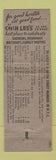 Matchbook Cover - Chin Lee Chinese Restaurant New York City
