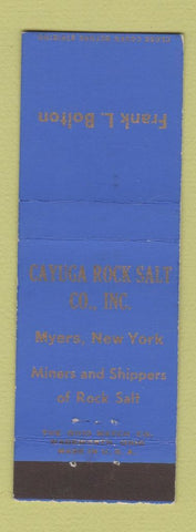 Matchbook Cover - Cayuga Rock Salt Company Myers NY Frank Bolton