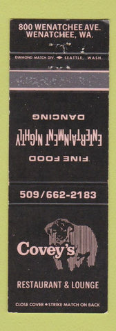 Matchbook Cover - Covey's Restaurant Wenatchee WA