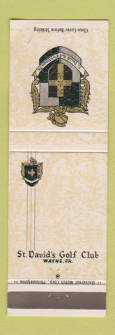 Matchbook Cover - St David's Golf Club Wayne PA