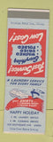 Matchbook Cover - Happy Holiday Laundry Union NJ