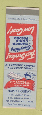 Matchbook Cover - Happy Holiday Laundry Union NJ
