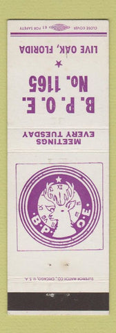 Matchbook Cover - Elks Lodge Live Oak FL