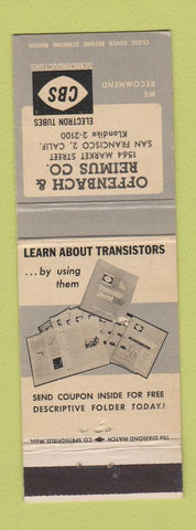 Matchbook Cover - Offenbach & Reiumus CBS Tubes San Francisco CA