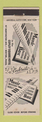 Matchbook Cover - Music Box Copley Square Hotel Boston MA