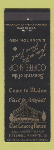Matchbook Cover - The Lancey House Pittsfield ME