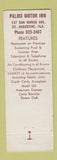 Matchbook Cover - Palms Restaurant St Augustine FL