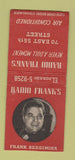 Matchbook Cover - Radio Frank's New York City BOBTAIL
