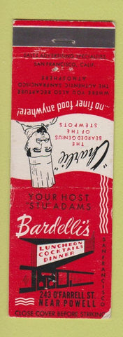 Matchbook Cover - Bardelli's Restaurant San Francisco CA WEAR