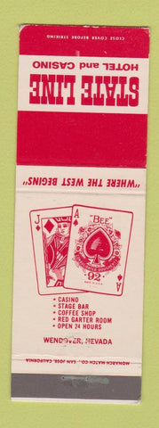 Matchbook Cover - State Line Hotel Casino Wendover NV