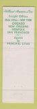 Matchbook Cover - Holland America Line Shipping cargo
