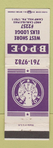 Matchbook Cover - Elks Lodge Camp Hill PA