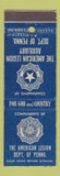 Matchbook Cover - American Legion Dept of PA