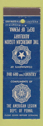 Matchbook Cover - American Legion Dept of PA