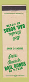 Matchbook Cover - Bob Drake Bail Bonds Pete Devich Santa Ana CA