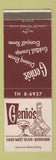 Matchbook Cover - Genio's Restaurant Burbank CA