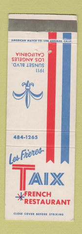 Matchbook Cover - Les Freres Taix French Restaurant Los Angeles CA