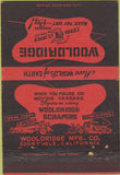 Matchbook Cover - Woolddridge Scrapers tractors Sunnyvale CA 40 Strike