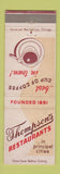 Matchbook Cover - Thompson's Restaurants