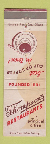 Matchbook Cover - Thompson's Restaurants