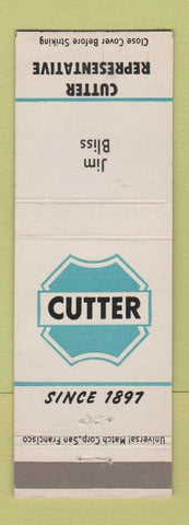 Matchbook Cover - Cutter Labs Jim Bliss drugs
