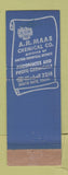 Matchbook Cover - AR Maas Chemical South Gate CA Wally Hunt WORN