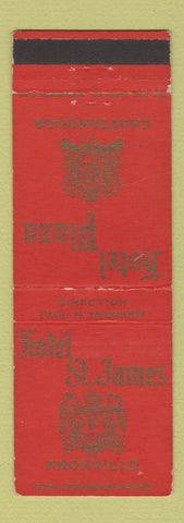 Matchbook Cover - Hotel Plaza St James Knoxville Chattanooga TN